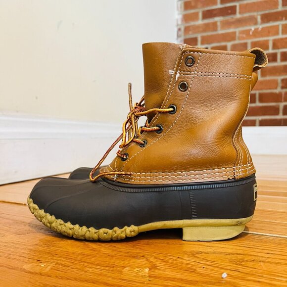 LL Bean Hunting Duck 7” Boots Women’s Size 6 M Brown 6 Eye Boots - Picture 5 of 16
